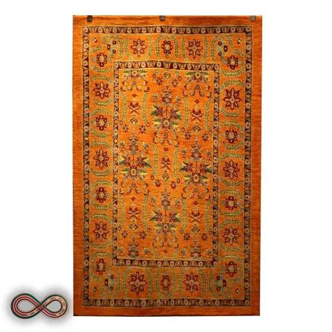 قالیچه دستبافت دو و نیم متری طرح گل کد 86