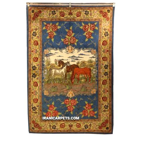 Handwoven 3.5-meter Horse Design Carpet – Code 9