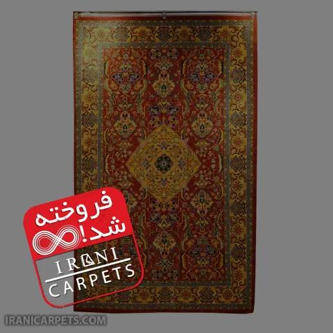 فرش دستبافت پنج متری هریسی تک گل کد 50