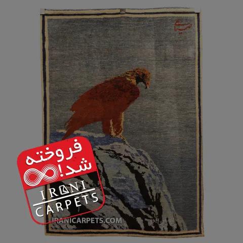 فرش دستبافت زرع و نیم طرح عقاب کد 54