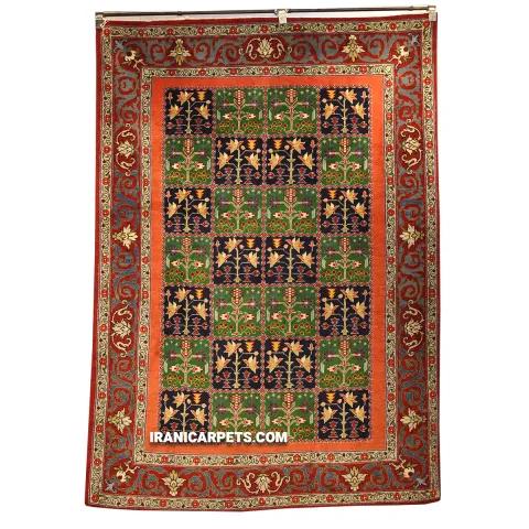 Handwoven 3 Meter Antique Checkerboard Carpet - Code 27