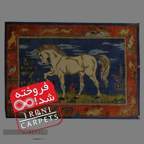 فرش دستبافت سه متری طرح اسب کد 47