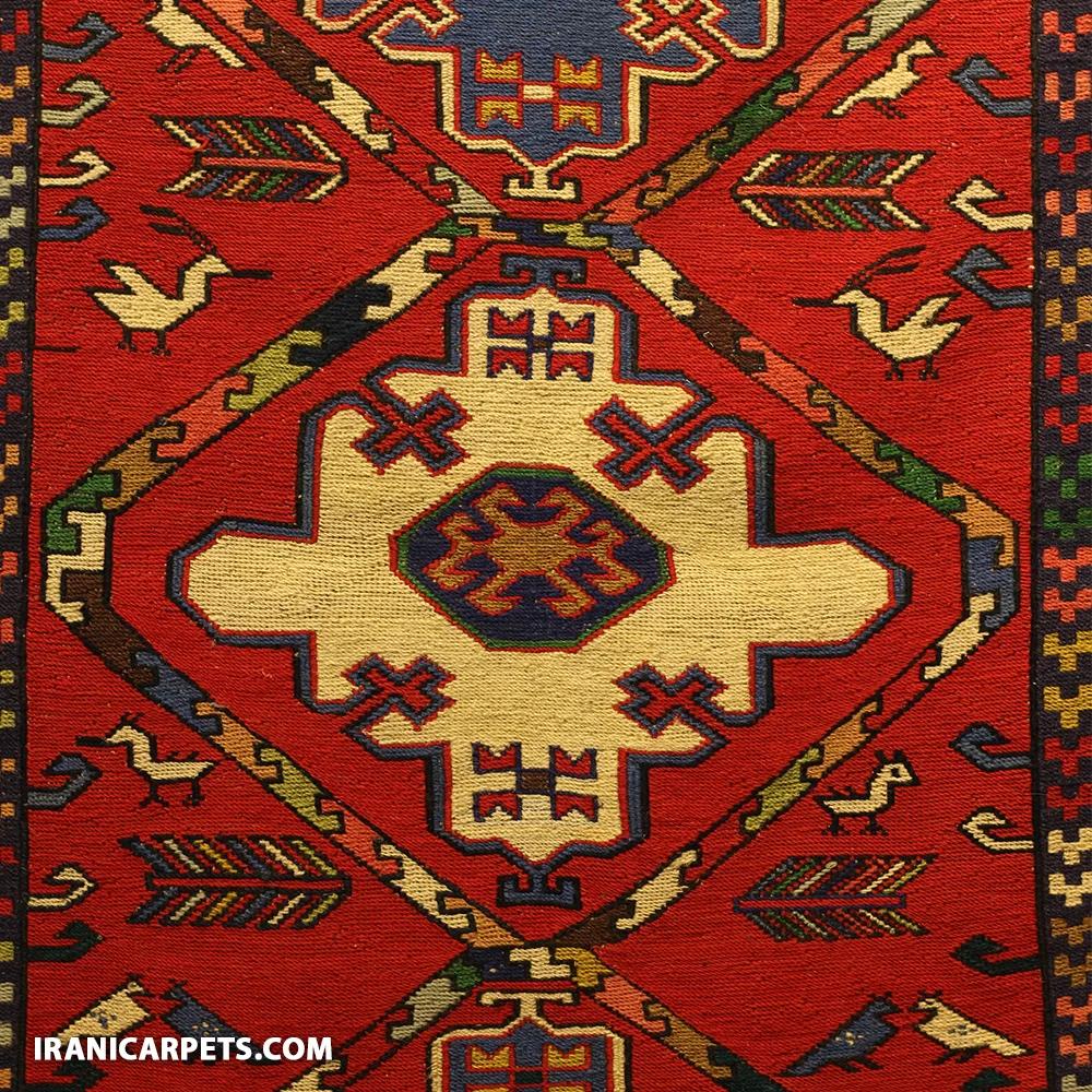 گلیم ورنی دستباف یک و نیم متری کد 102 — تصویر 2