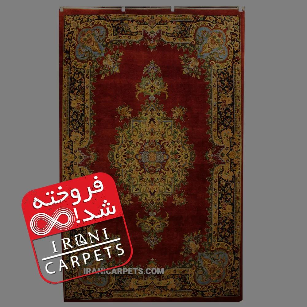 فرش دستبافت شش و نیم متری دسته گل درباری کد 24 — تصویر 1