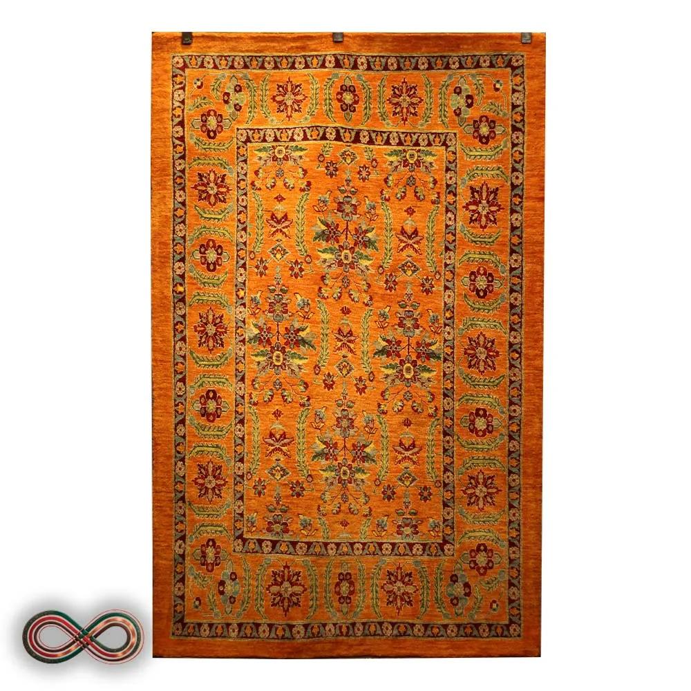 قالیچه دستبافت دو و نیم متری طرح گل کد 86 — تصویر 1