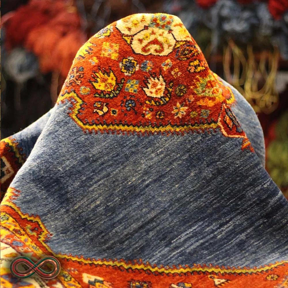 قالیچه دستبافت سه متری طرح تک گل کد 97 — تصویر 4