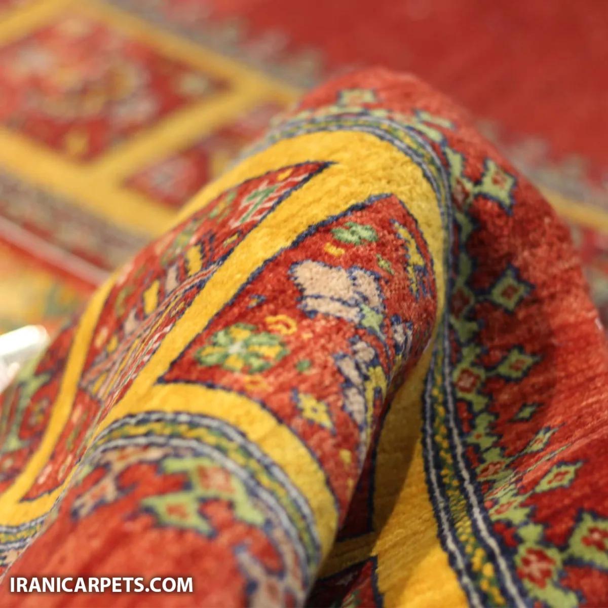 فرش دستبافت یک و نیم متری کف ساده کد 51 — تصویر 4