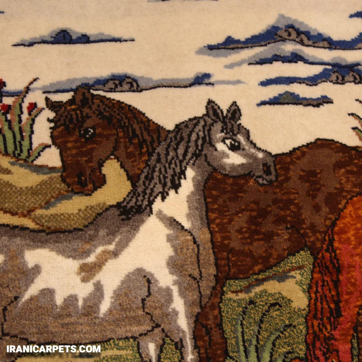 Handwoven 3.5-meter Horse Design Carpet – Code 9 — image 2